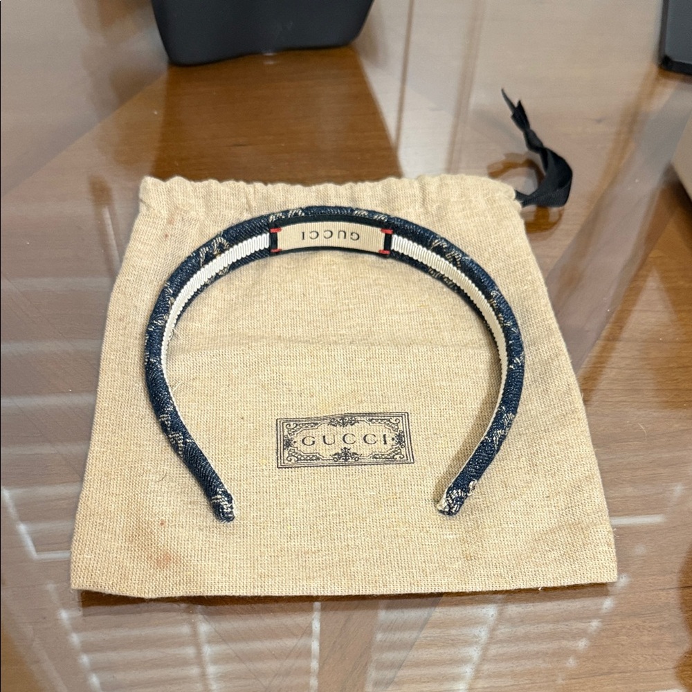 Gucci Indigo Blue Denim Women's Headband - Picture 2 of 8